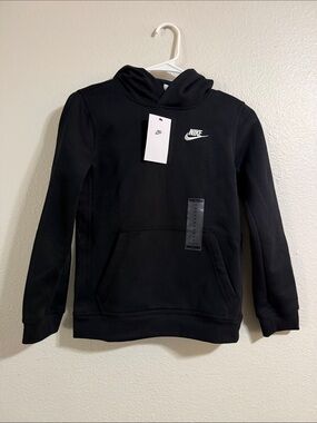 Nike Black Hoodie with White Swoosh Logo